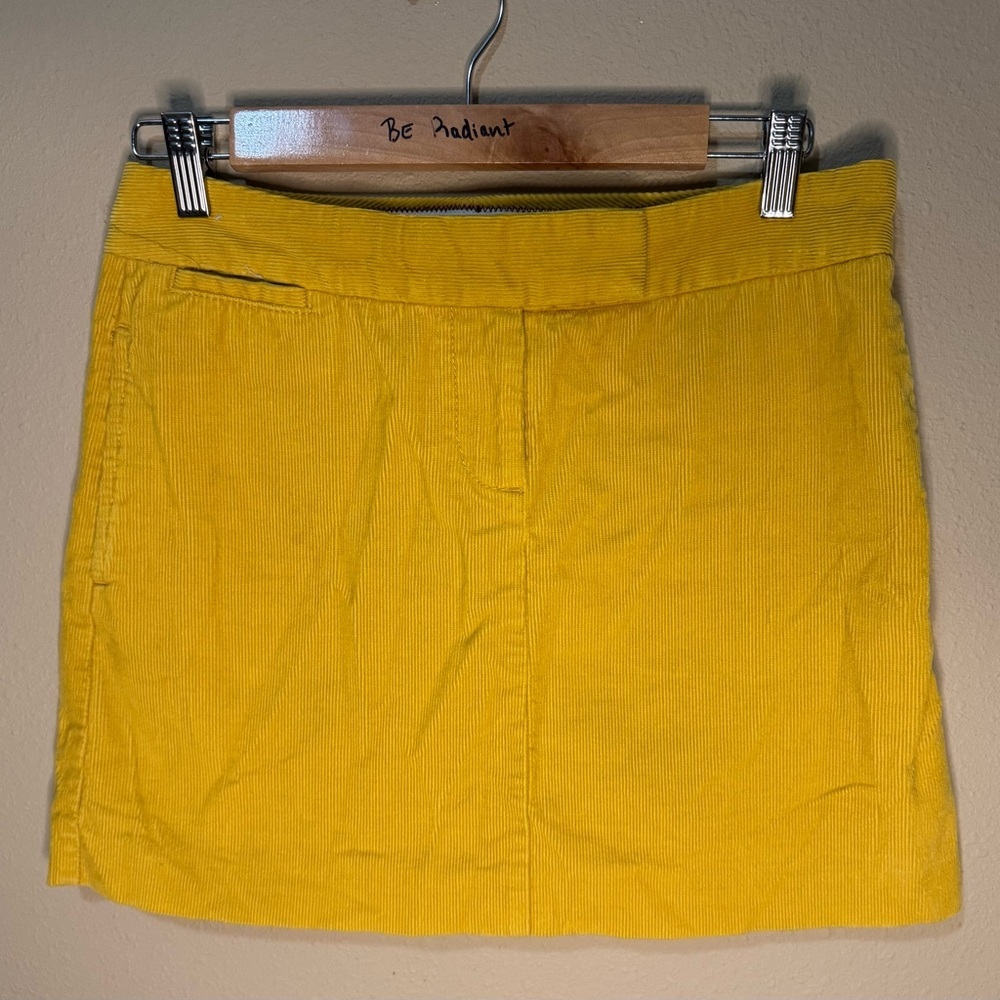 J.Crew Mustard Yellow Corduroy Mini Skirt Women's Size 4​